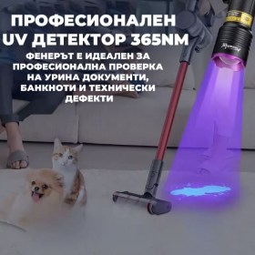 Професионален акумулаторен UV фенер 365nm с фокус ув фенерче лампа за камъни фалшиви пари евро смола-2